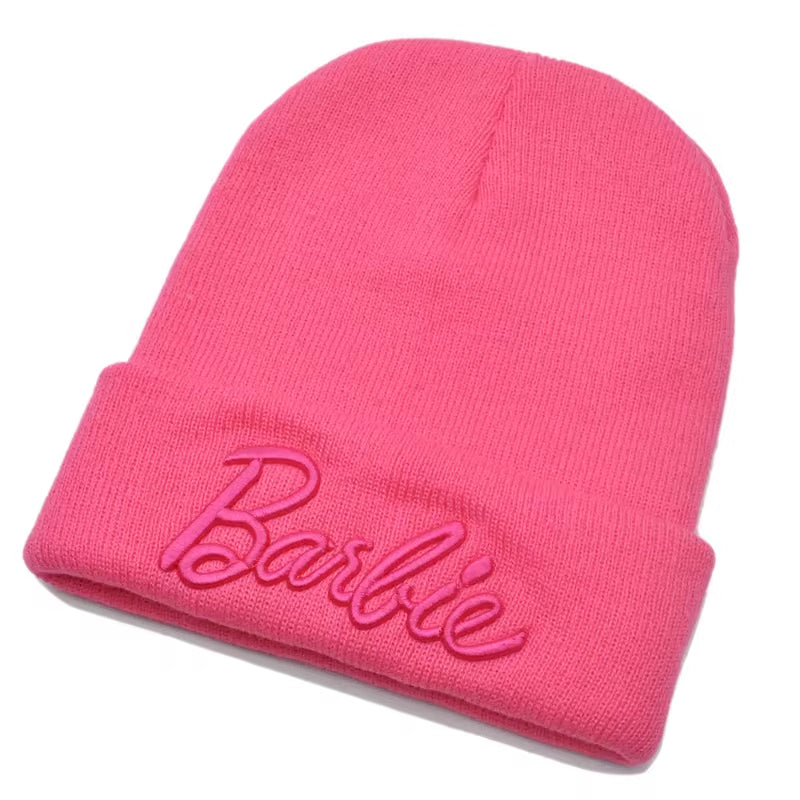 Barbie Knitted Cute Woolen Hat Female Ski Cap Soft Warm Elastic 