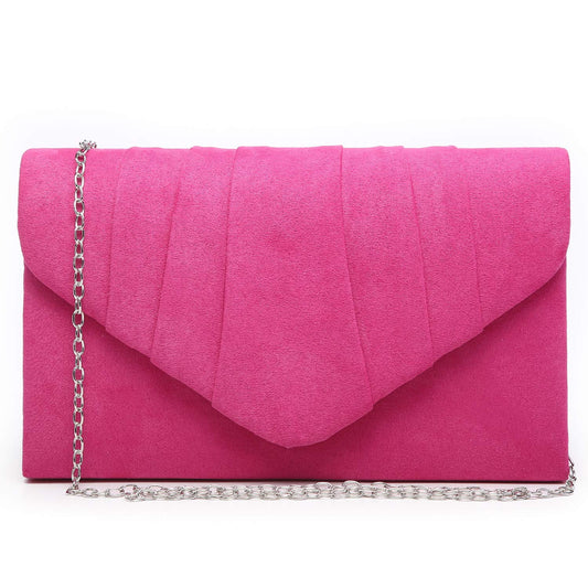 Women's Evening Bag Pleated Envelope Clutch Handbag 