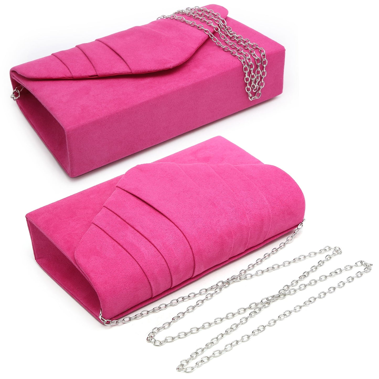 Women's Evening Bag Pleated Envelope Clutch Handbag 