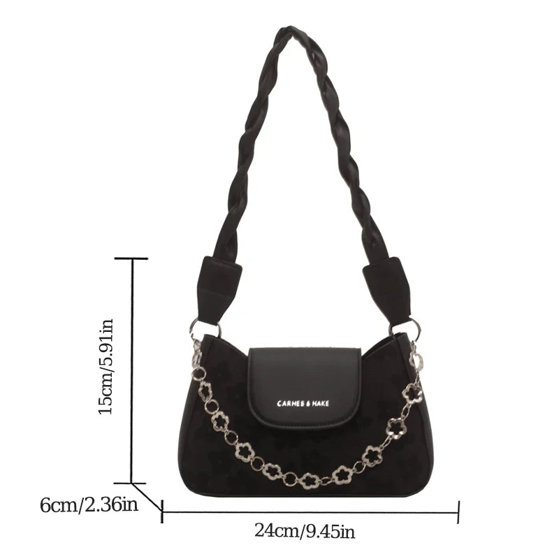 Three-Dimensional Pattern Embroidered Underarm Bag for Women