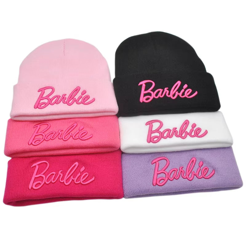 Barbie Knitted Cute Woolen Hat Female Ski Cap Soft Warm Elastic 