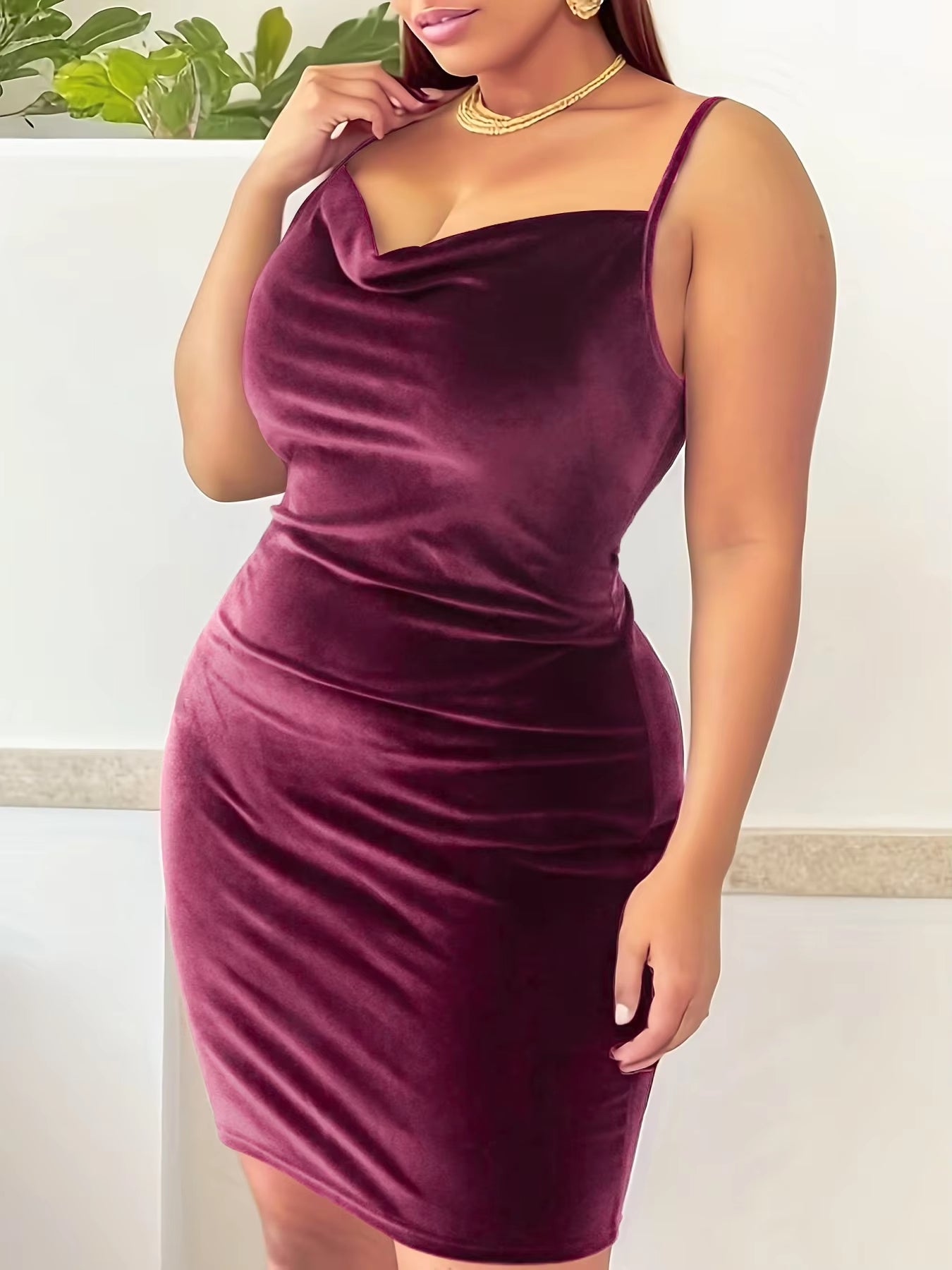 Plus Size Solid Cami Dress